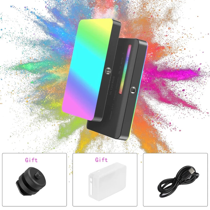 VL120 Full Color RGB Video Light 2500K-9000K LED Photography Lighting Dimmable Camera Light Live Vlog Fill Light