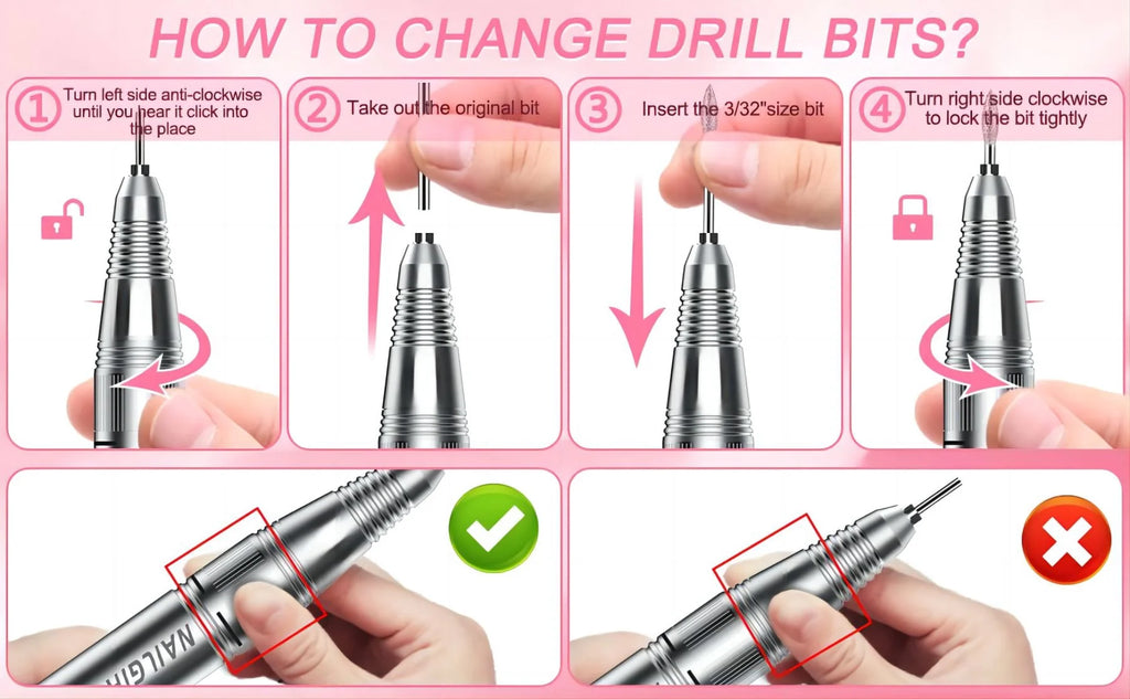 Professional 2 in 1 Nail Drill with Efficient Suction, 35000RPM Electric Nail Efile, White