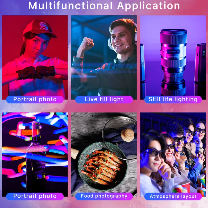 VL120 Full Color RGB Video Light 2500K-9000K LED Photography Lighting Dimmable Camera Light Live Vlog Fill Light