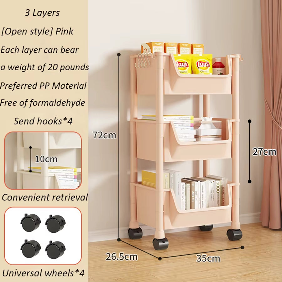 Storage Cart Snack Rack Multifunctional Storage Organizer Bathroom Accessories Cabinet Storage Rack Kitchen Home Storage Rack