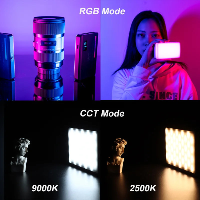 VL120 Full Color RGB Video Light 2500K-9000K LED Photography Lighting Dimmable Camera Light Live Vlog Fill Light