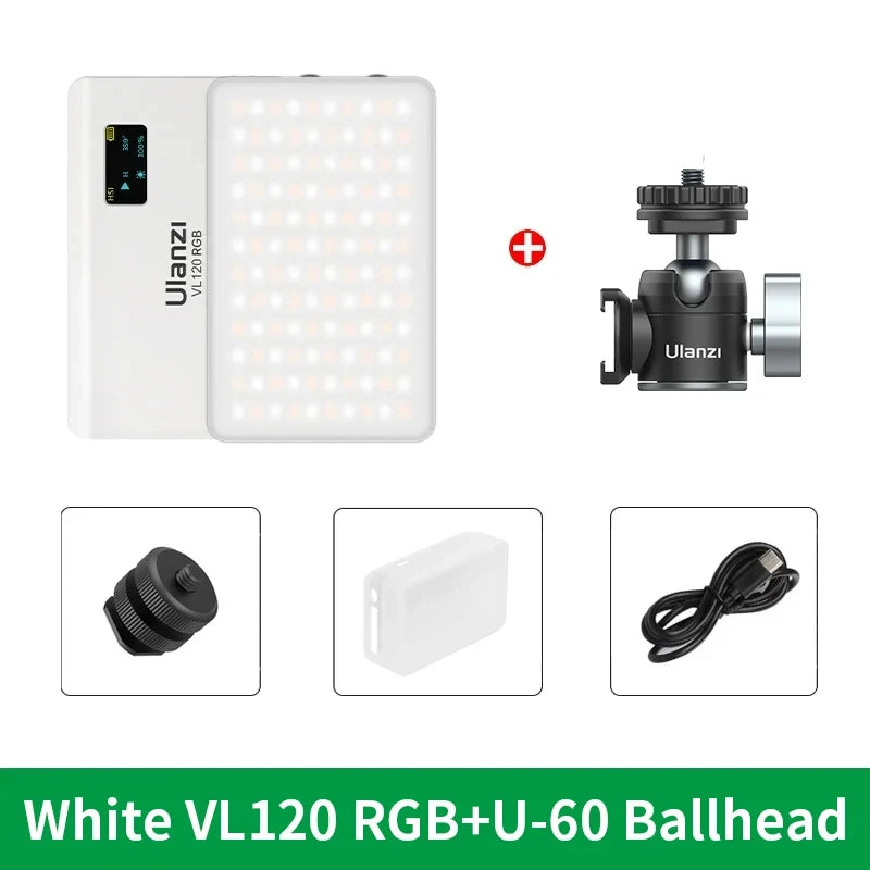 VL120 Full Color RGB Video Light 2500K-9000K LED Photography Lighting Dimmable Camera Light Live Vlog Fill Light