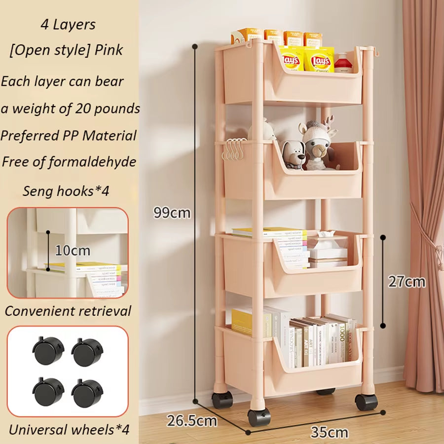 Storage Cart Snack Rack Multifunctional Storage Organizer Bathroom Accessories Cabinet Storage Rack Kitchen Home Storage Rack