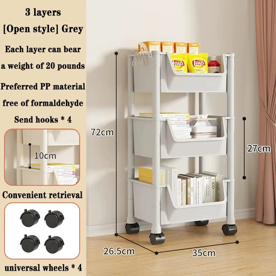 Storage Cart Snack Rack Multifunctional Storage Organizer Bathroom Accessories Cabinet Storage Rack Kitchen Home Storage Rack